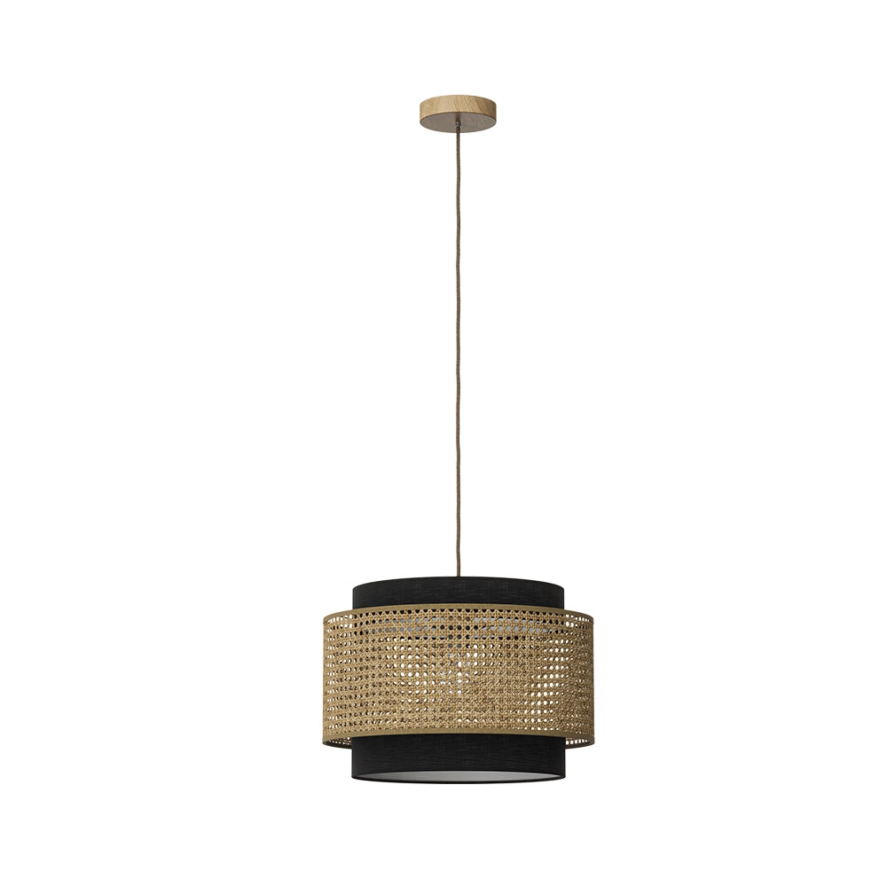 Vicco Lampada a soffitto Rattan/nero 45 x 31 cm