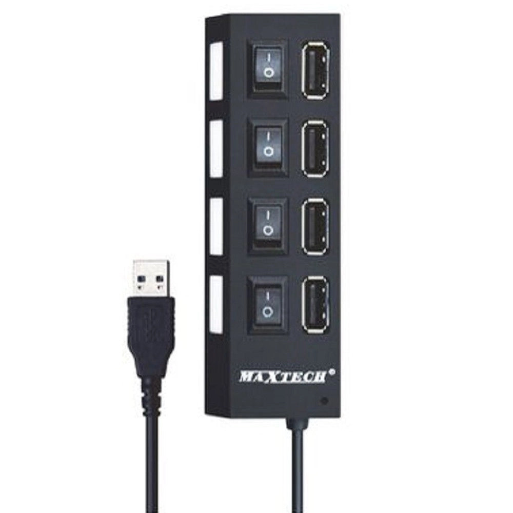 Trade Shop - Caricatore Multipresa Hub 4 Porte Usb 2.0 Singola Windows Macos Maxtech Hub-04 -