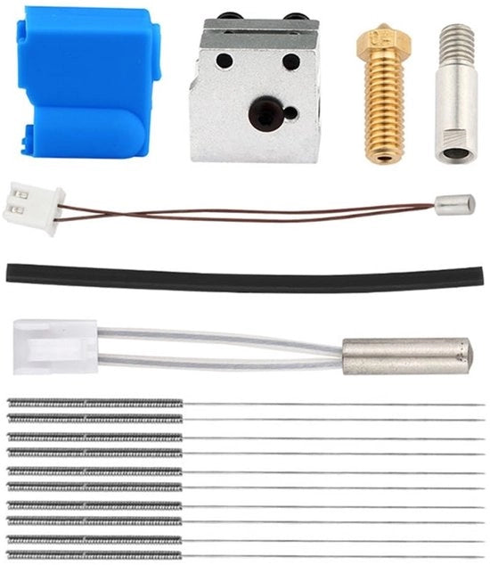 Kit di stampa 3D 24V 64W migliorato - PT100 - Termistore - Tubo di riscaldamento - Blocco di riscaldamento - Facile da installare - Estrusore