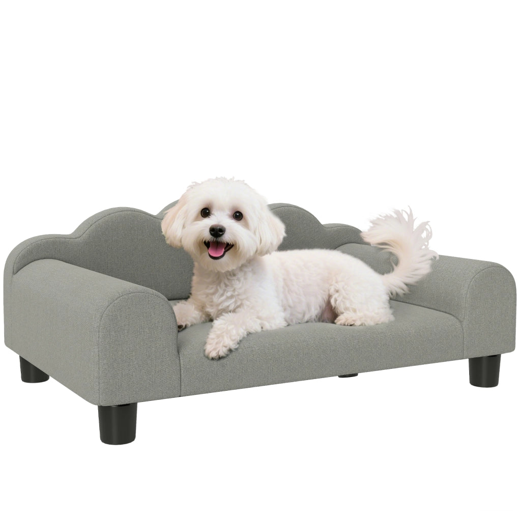 Divano per Cani ¨C Minimal ¨C Legno e Tessuto 66x42x28.5 cm Grigio