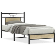 Letto singolo | Letto per adulti | Giroletto senza Materasso Rovere Sonoma 75x190 cm in Truciolato