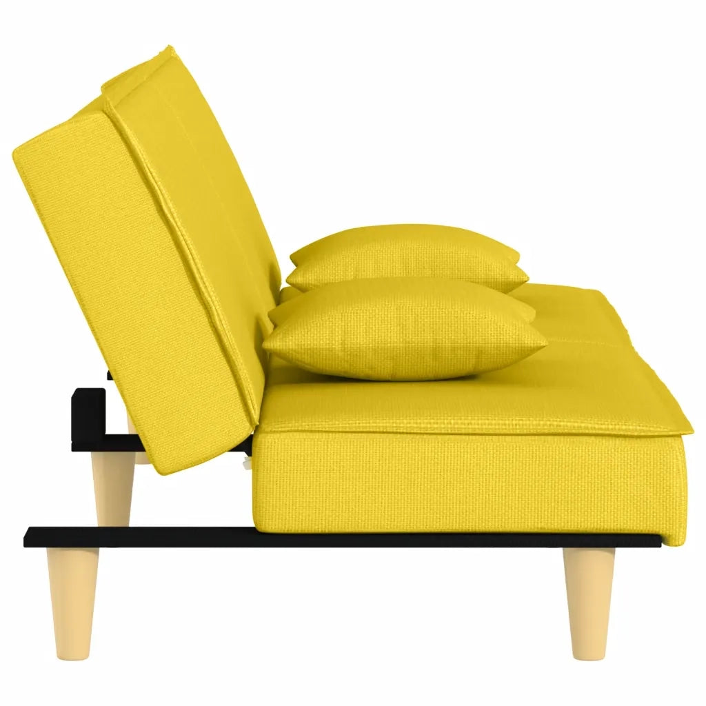 Divano Letto Giallo Chiaro in Tessuto 351904