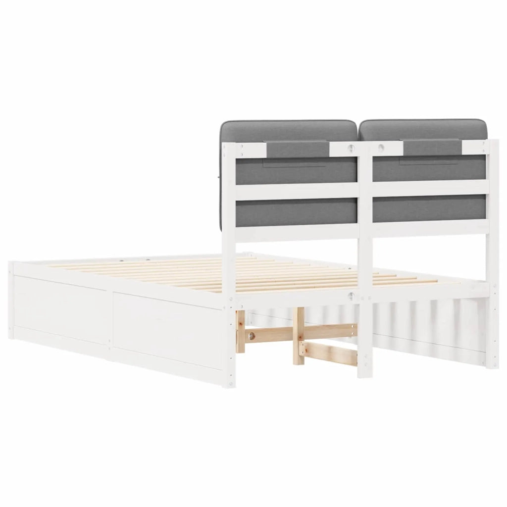 Letto con Testiera Rivestita-Struttura Letto con Testiera Grigio chiaro 120 x 190 cm 969347