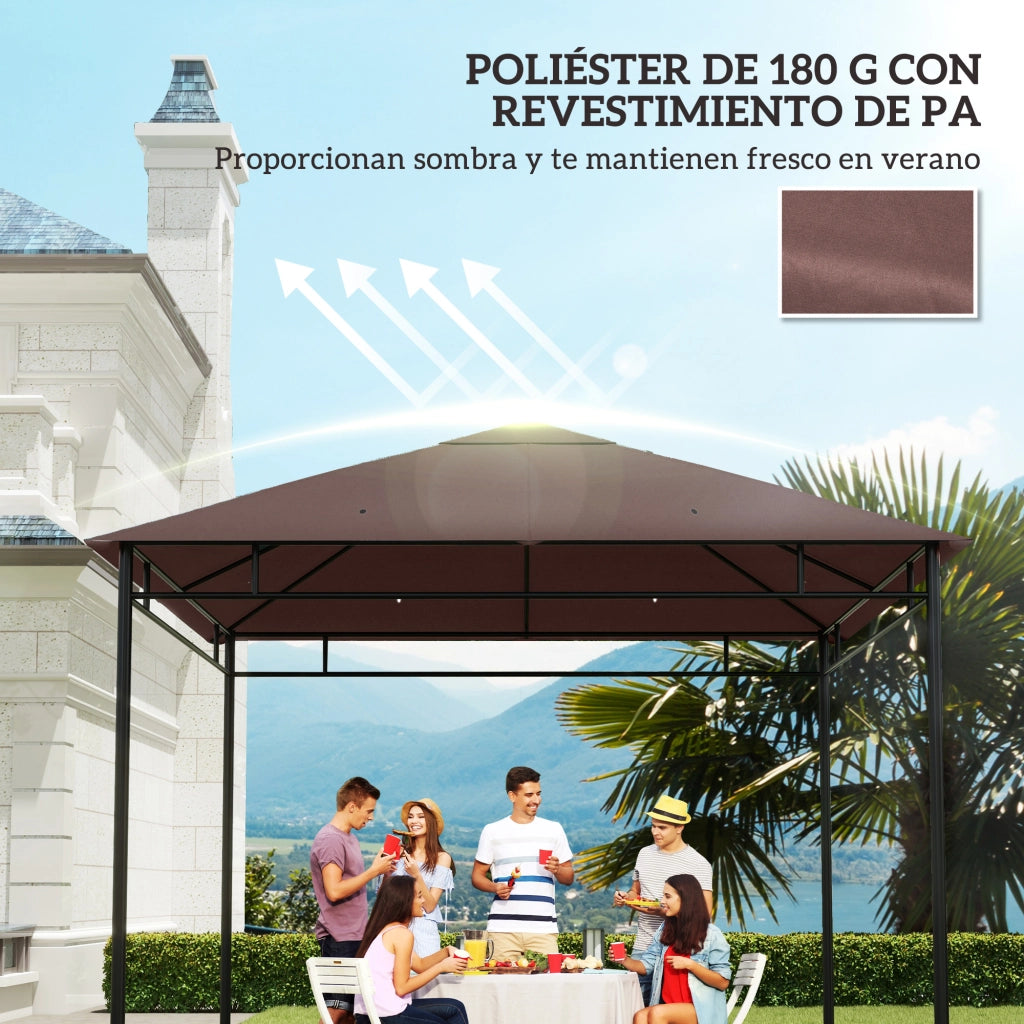 Copertura per gazebo 300x300 cm ¨C zephmum ¨C marrone
