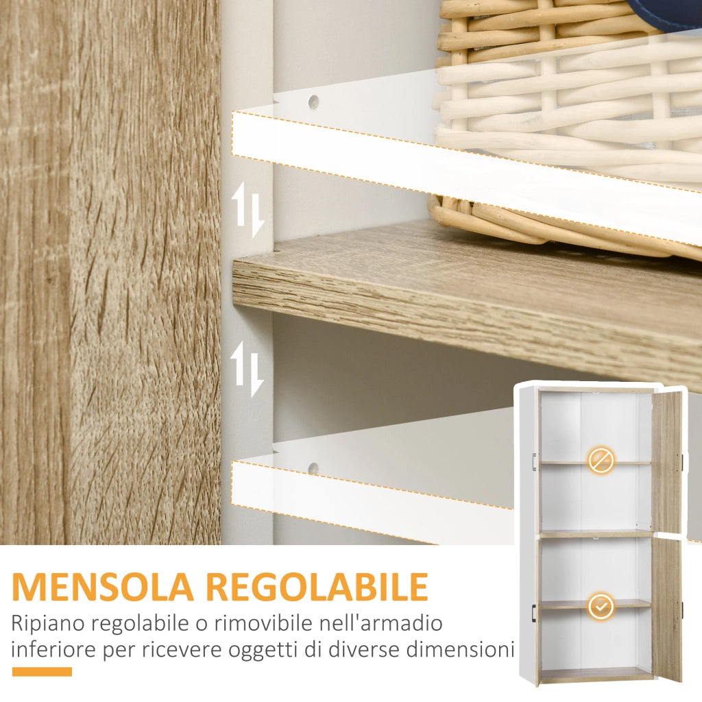 Armadio Cucina con 4 Porte e Ripiani Regolabili ¨C Minimal ¨C Legno MDF 80x40x182 cm