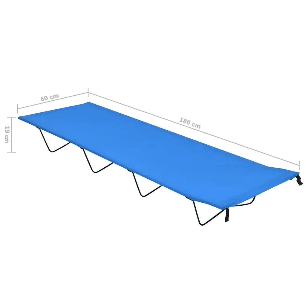 Lettino da Campeggio 180x60x19cm Tessuto Oxford e Acciaio Blu CFW3260760