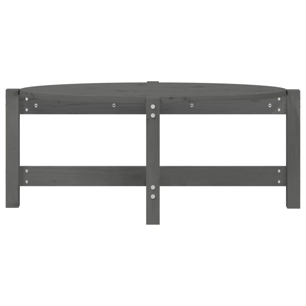 Tavolino da Salotto Grigio 87x48x35cm in Legno Massello di Pino 822324