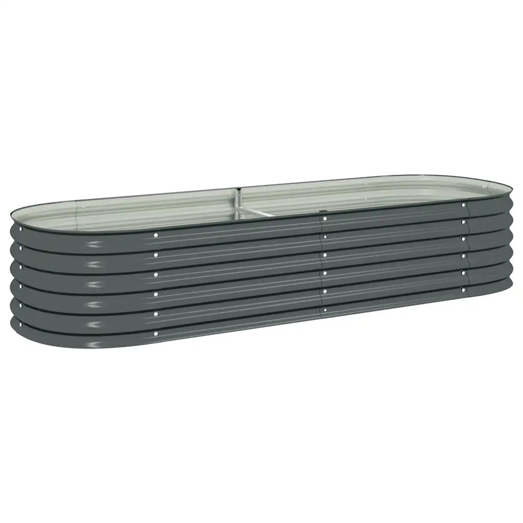 Letto Rialzato Giardino 240x80x44 cm in Acciaio Zincato Grigio
