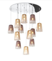 SOSPENSIONE CROMO TONDA 12 LUCI (6 AM + 6 RA) 1164CR-S12 T-AR
