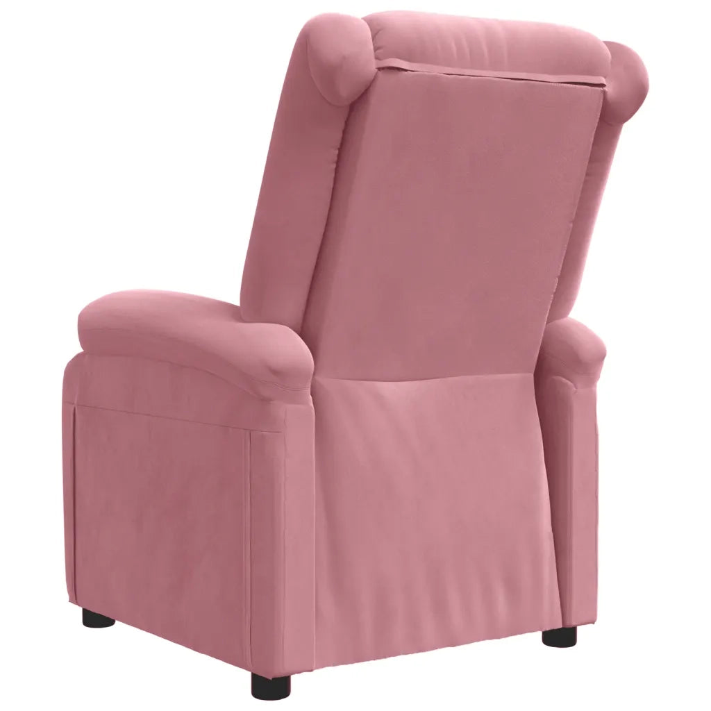 Poltrona Reclinabile Rosa in Velluto