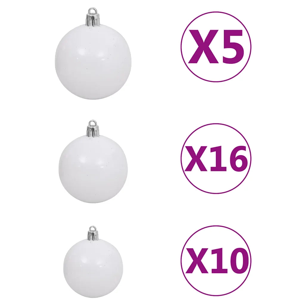 Albero di Natale Preilluminato con Palline e Pigne 210 cm 3077894