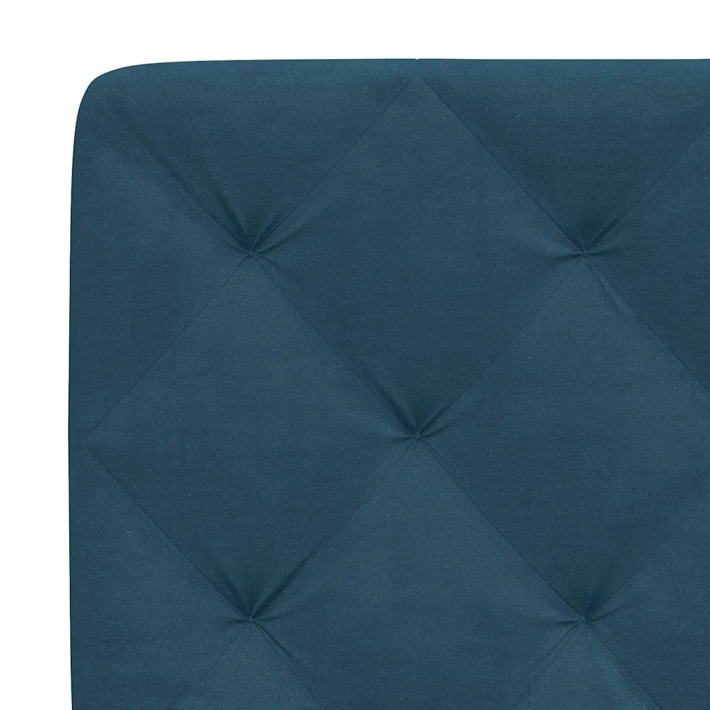 Letto con Materasso-Struttura Letto con Materasso Blu 100x200 cm in Velluto