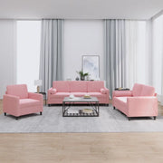 Set di Divani 3 pz con Cuscini Rosa in Velluto 3201957
