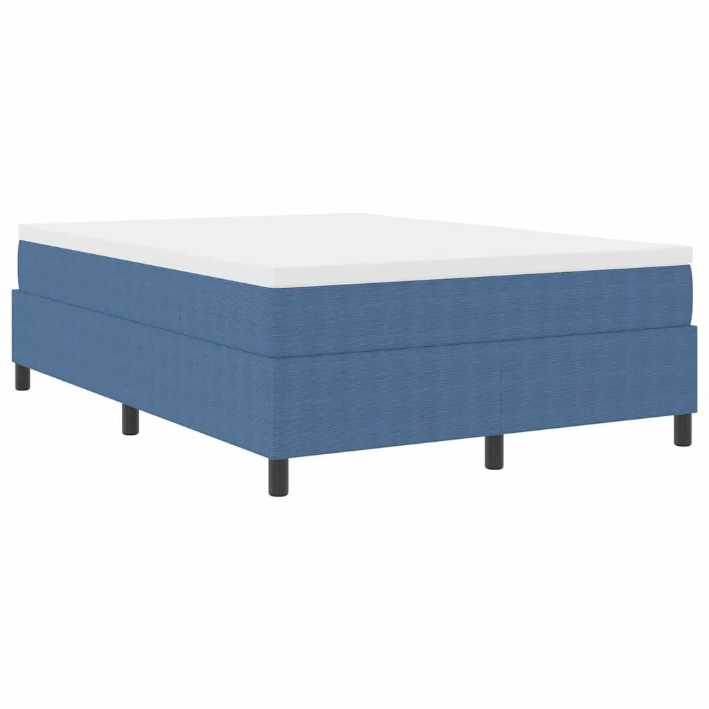 Letto a molle Blu e Bianco 160 x 200 cm Tessuto in Cords 3337475