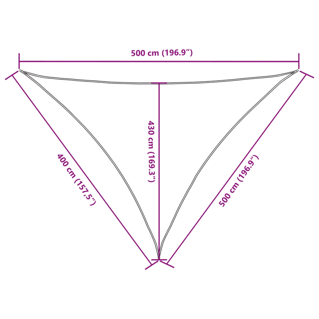 Vela Ombreggiante-Parasole a vela Oxford Triangolare 4x5x5 m Bianco
