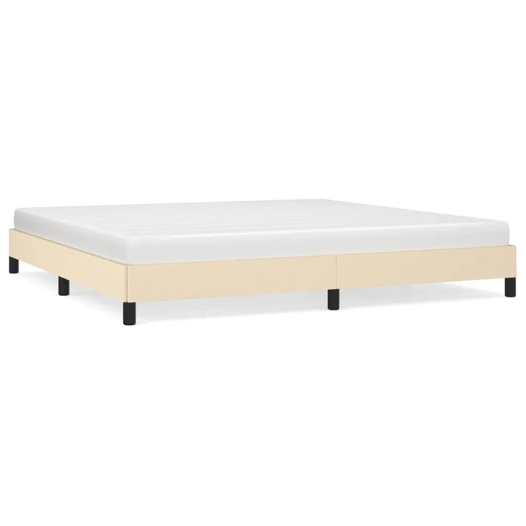 Letto matrimoniale | Letto per adulti | Giroletto senza Materasso Crema 200x200 cm in Tessuto