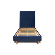 Letto 90x190 cm con testata imbottita - Tessuto velluto