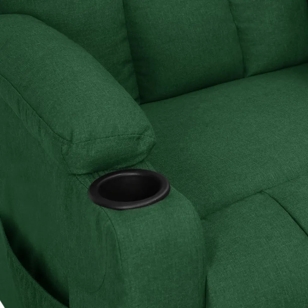 Poltrona | Sedia Relax Reclinabile in Tessuto Verde Scuro