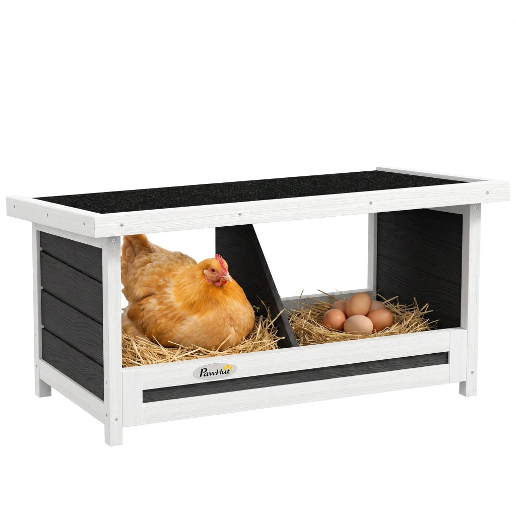 Casetta Nido per Galline in Legno ¨C Xylo ¨C 2 Compartimenti Tetto Grigio