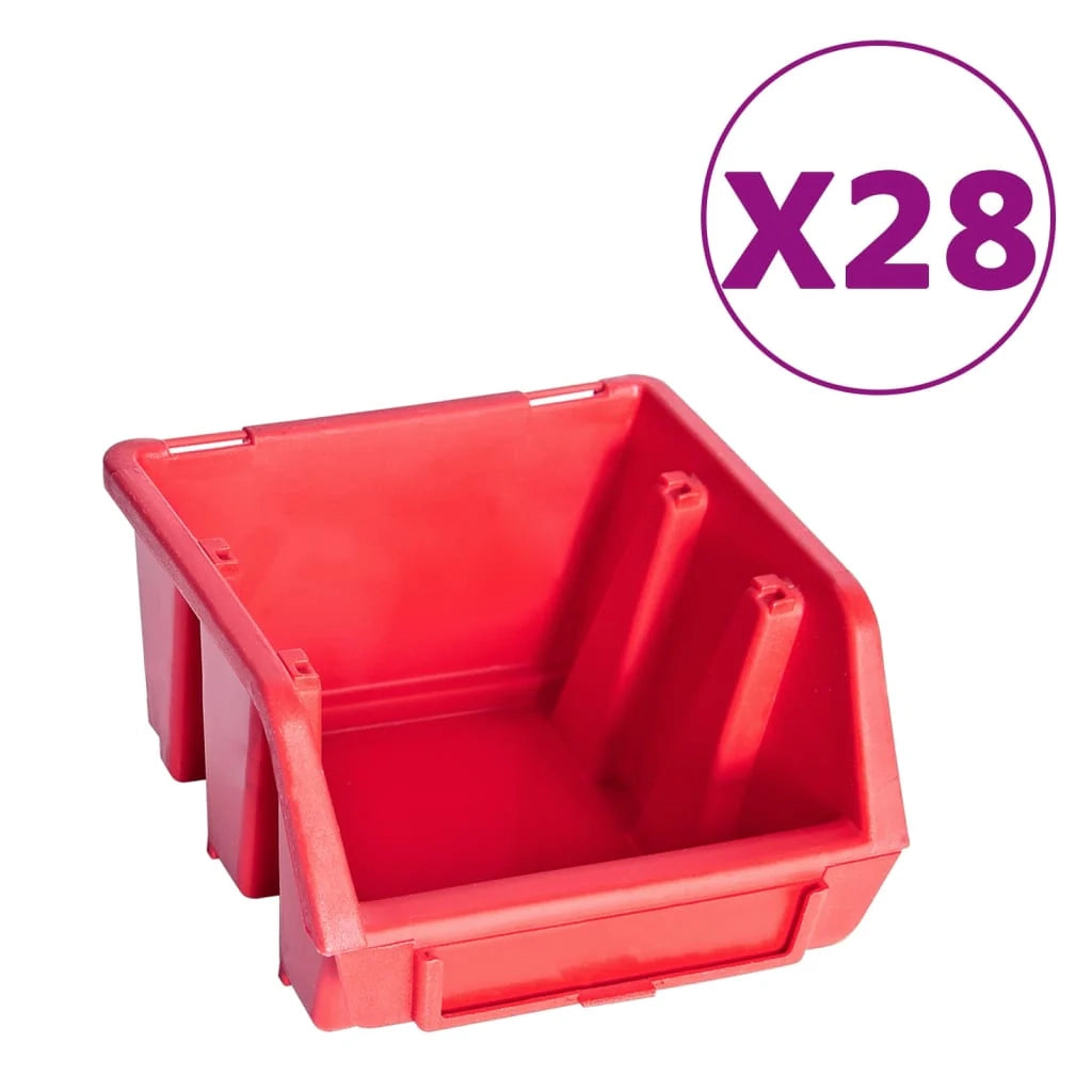 Kit contenitore portaoggetti e pannello da parete da 141 pezzi rosso e nero 02_0003846