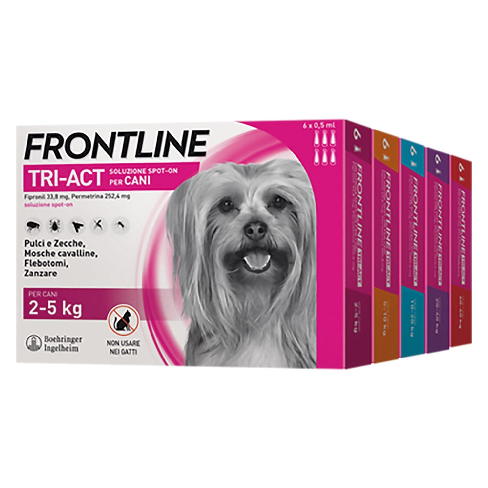 ANTIPARASSITARIO 'FRONTLINE TRI-ACT' cani  2/5  kg - 6 pipette ml 0,5  - FRONTLINE