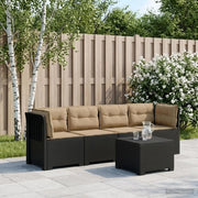 Divano da Giardino a 4 Posti con Cuscini in Stile Rattan PP 3443872