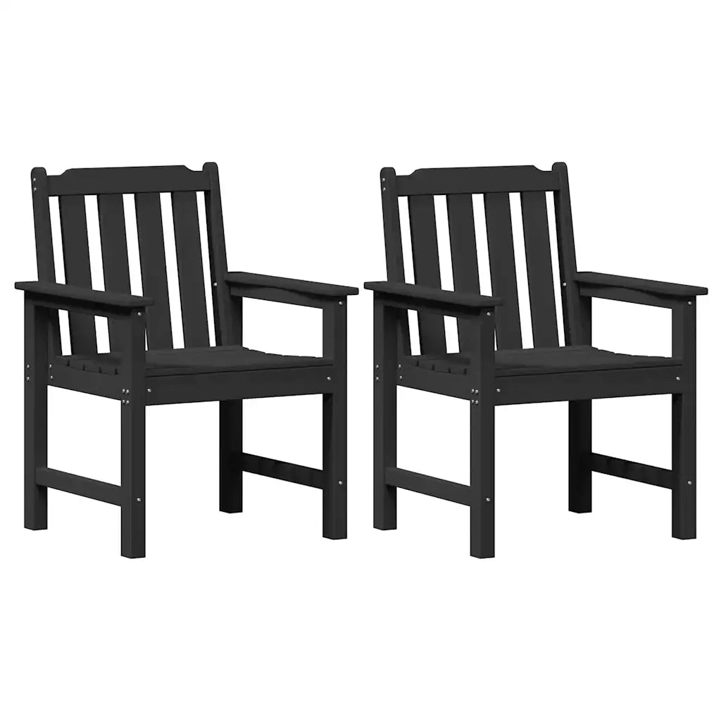 Sedia da pranzo da giardino 2 pcs Nero 65,5 x 59 x 88 cm HDPE 42006605
