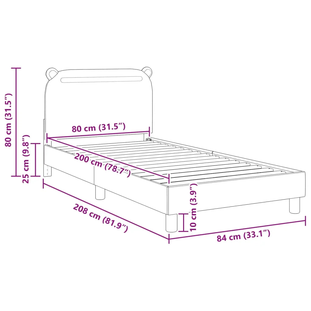 Struttura letto bambini con testata-Giroletto per bambini Rosa 80 x 200 cm Tessuto 366900