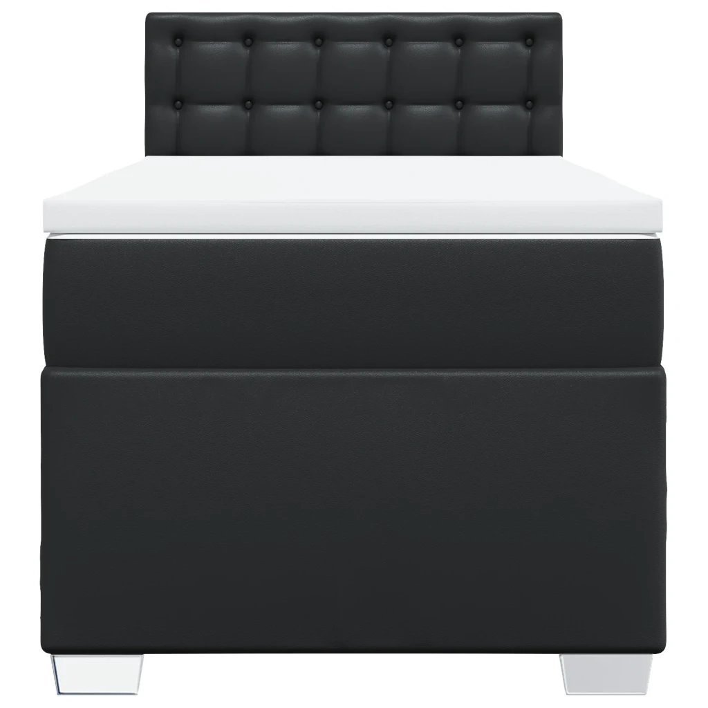 Giroletto a Molle con Materasso Nero 90x190 cm in Similpelle 3286100