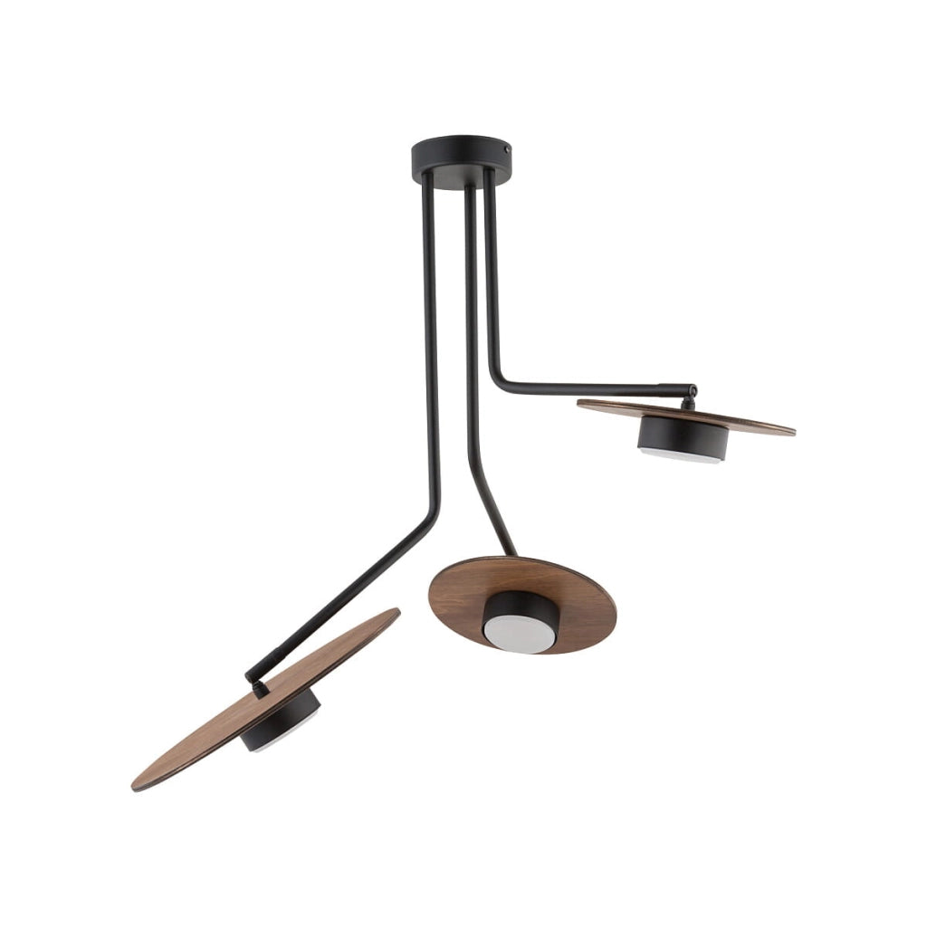 Plafoniera LED Nowodvorski DISK nera legno 72cm 3xGX53