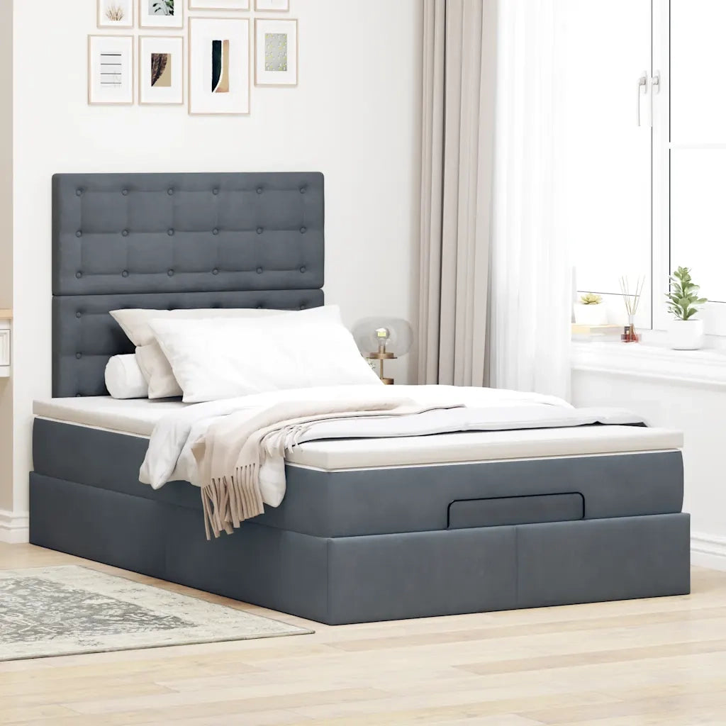 Struttura Letto Pouf con Materassi 120x200 cm Velluto 3313608
