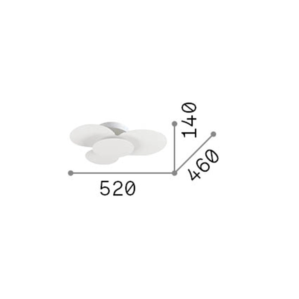Plafoniera Moderna Cloud Metallo Bianco Led 33W 3000K Luce Calda