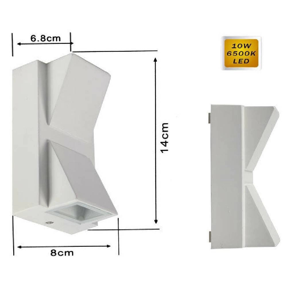 Trade Shop - Applique Doppia Emissione 10 W Per Esterno Luce Fredda Calda Ip65 Es04 Bianca -