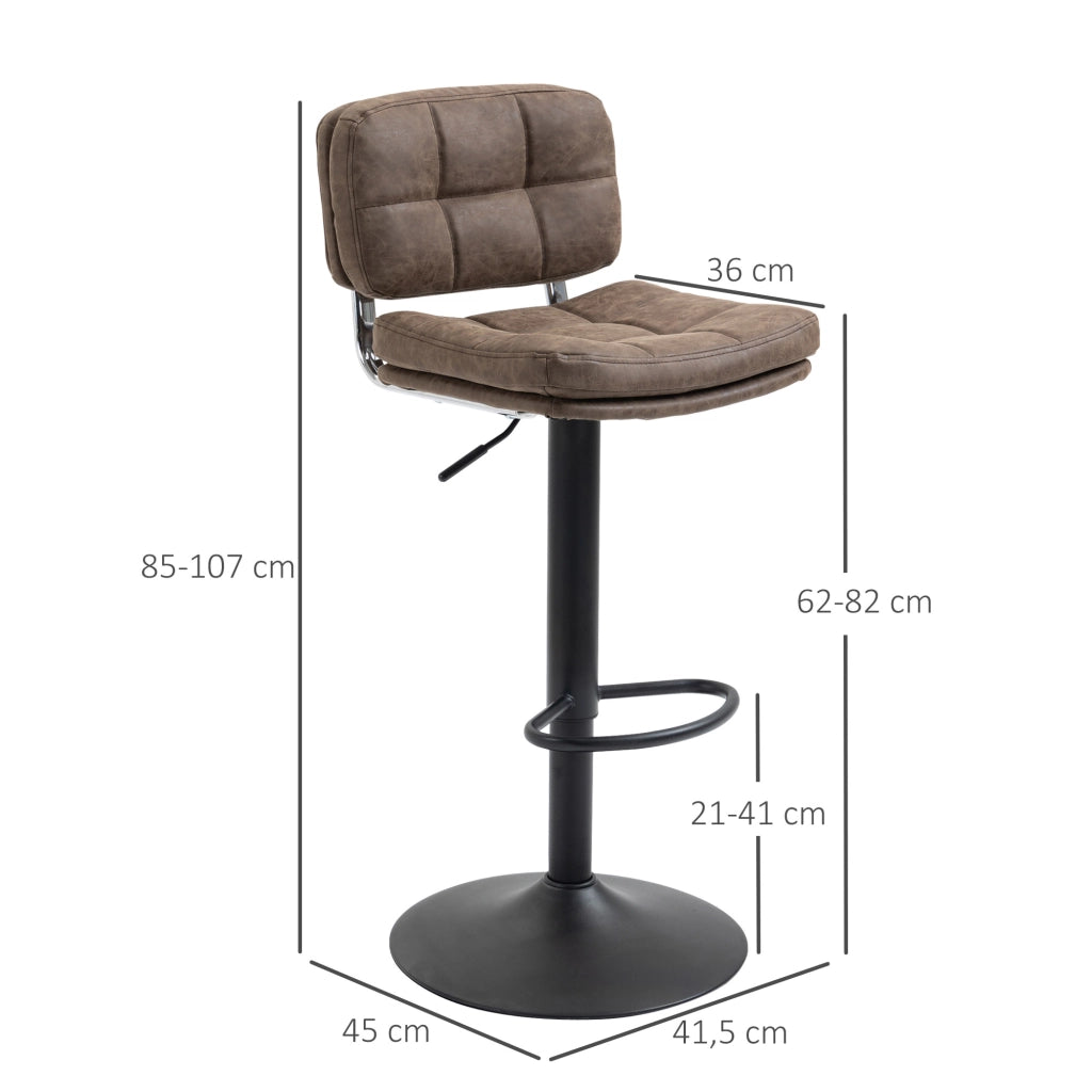 Sgabelli da bar ¨C Minimal ¨C 2 pezzi, imbottiti, girevoli, marrone