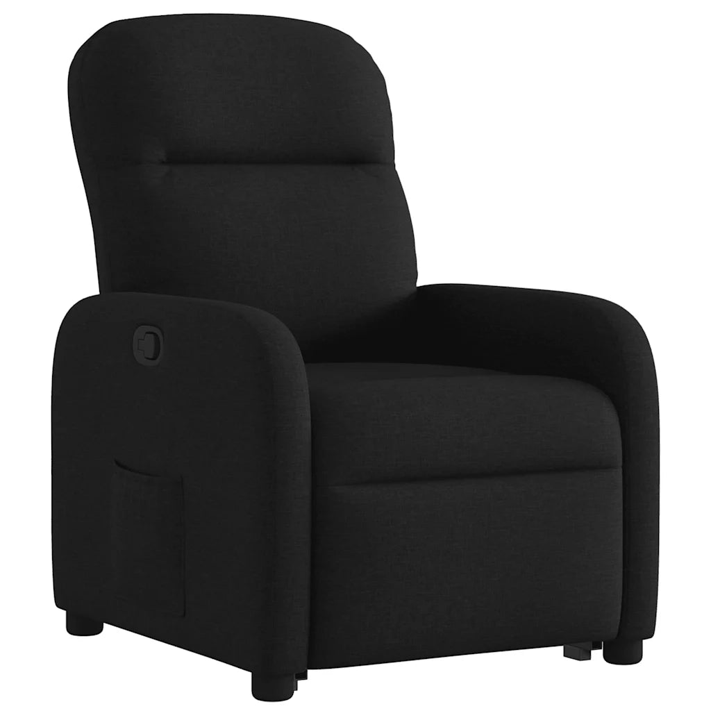 Poltrona Alzapersona Reclinabile Nera in Tessuto 3302974