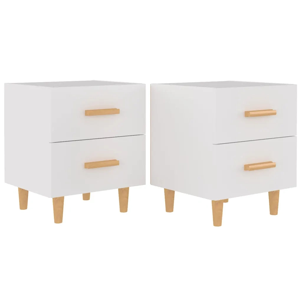 Comodini 2 pz-Set di 2 Tavolino da notte Bianchi 40x35x47,5 cm