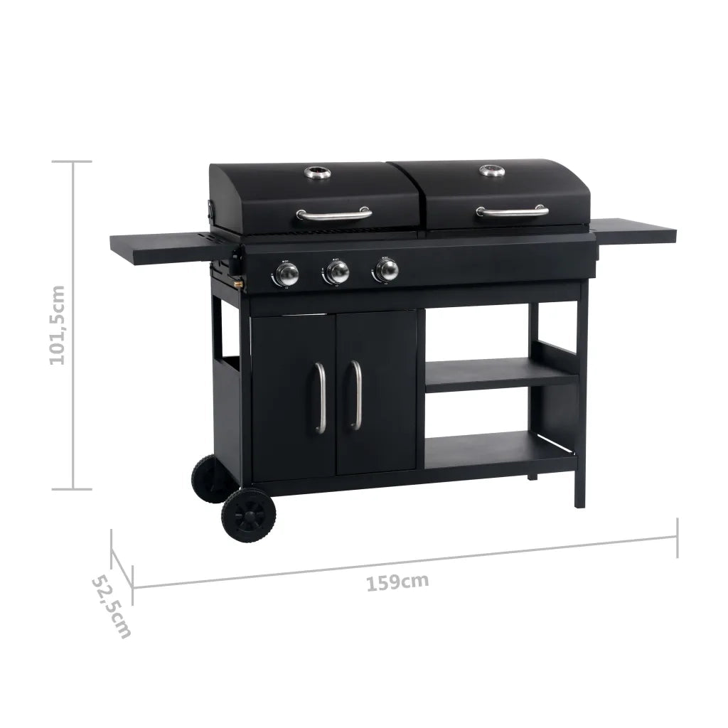 Barbecue Combinato Carbone e Gas 3 Fuochi 47388