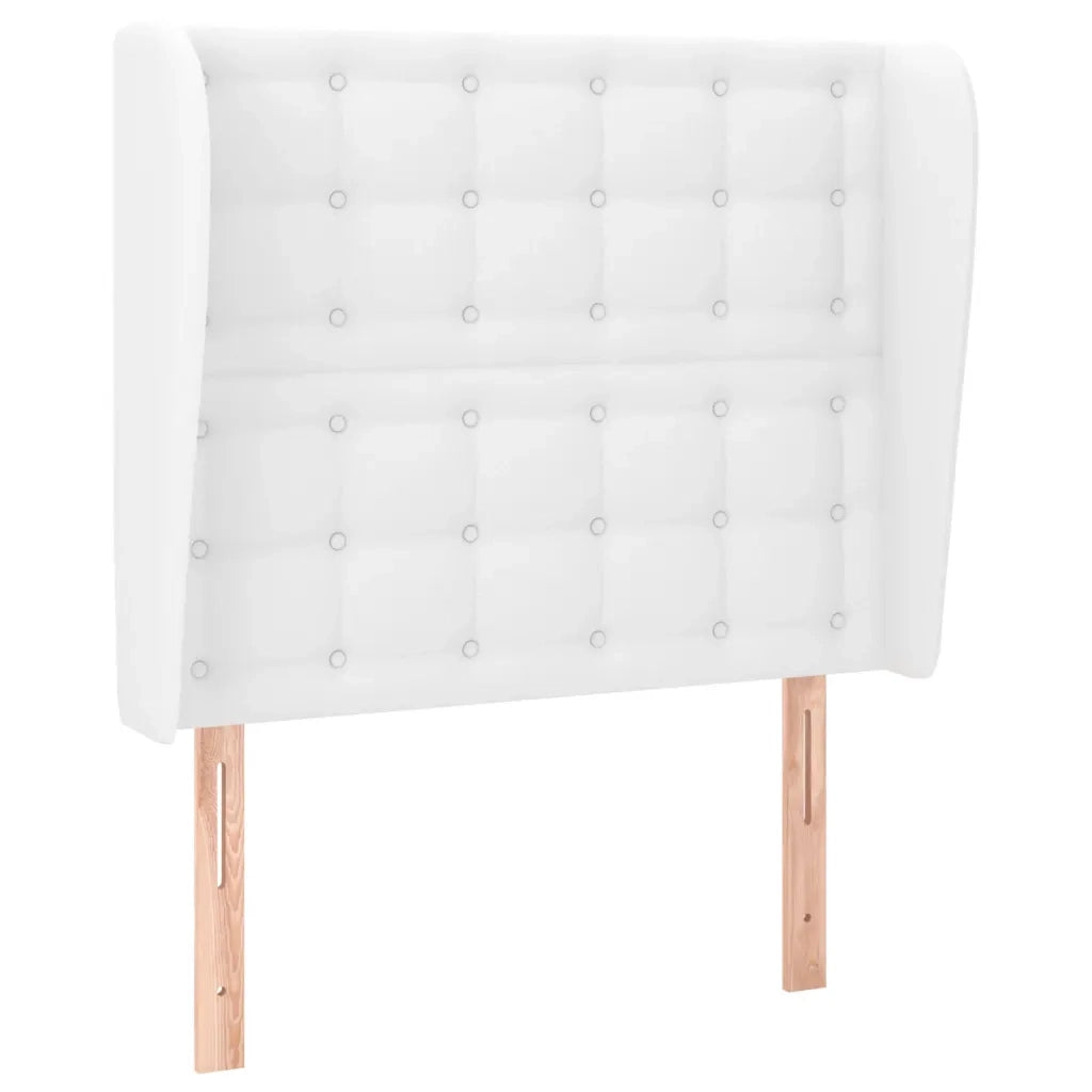 Testiera | Testata ad Orecchio Bianca 93x23x118/128 cm in Similpelle
