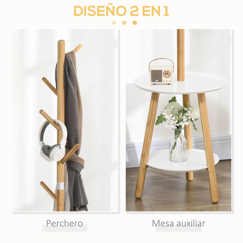 Appendiabiti con scaffale ¨C Minimal ¨C in bamb¨´ 39.5x39.5x171 cm