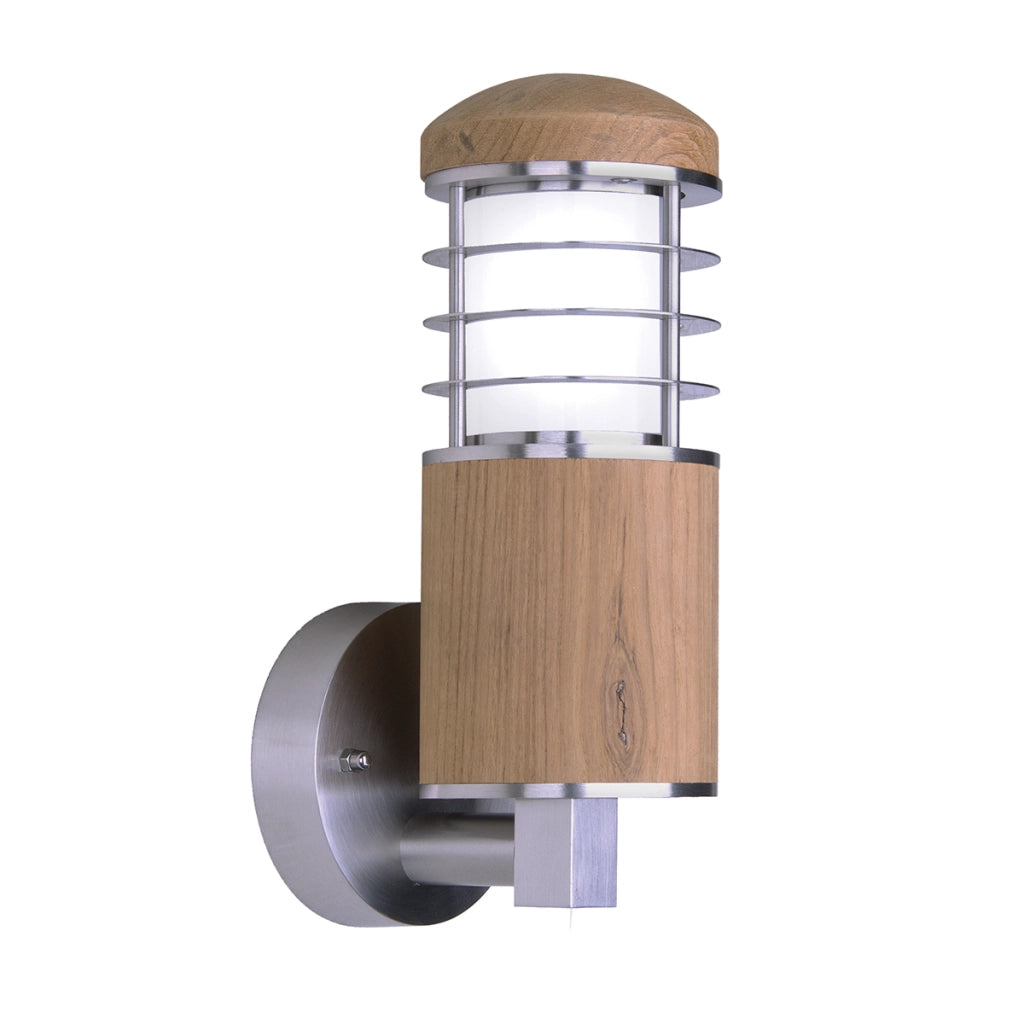 Applique esterna teak inox 316 E27 40W Poole Garden Zone
