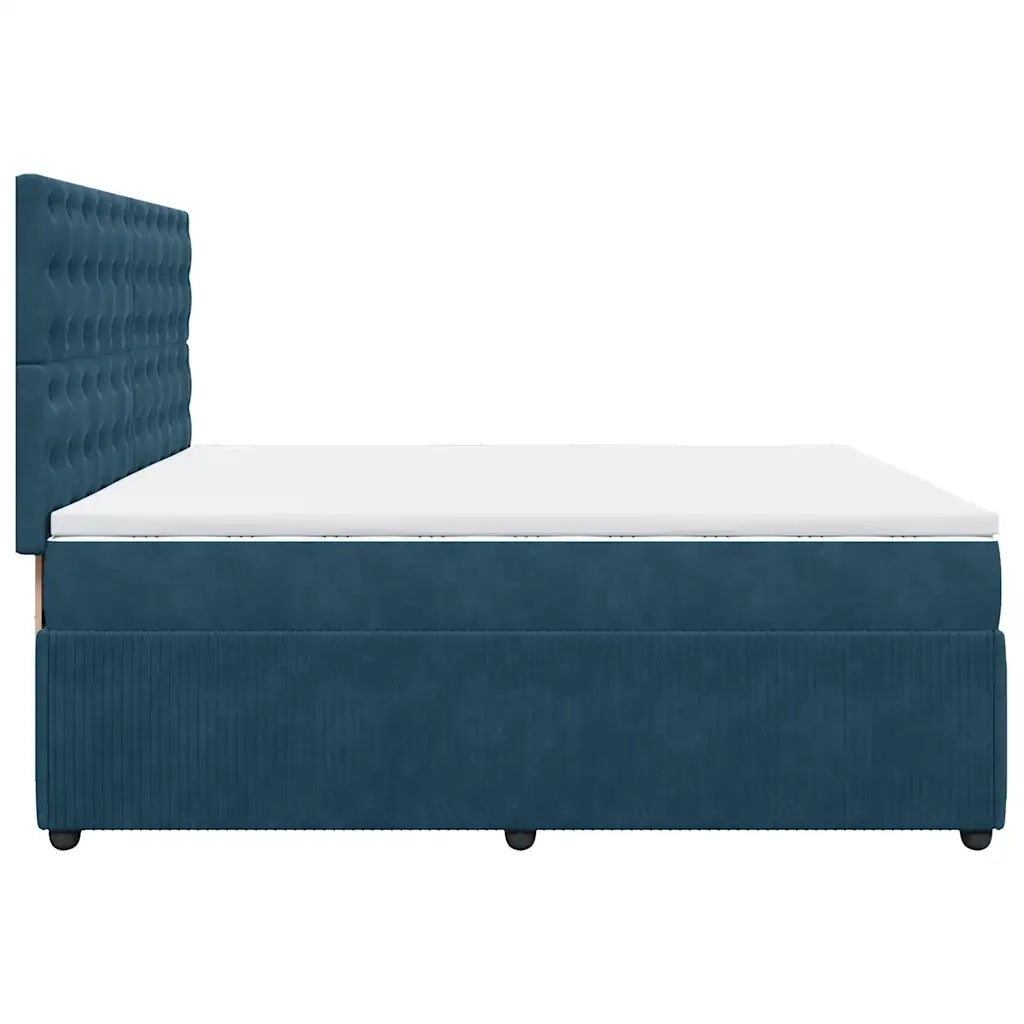 Giroletto a Molle con Materasso Blu 200x200 cm in Velluto 3294746