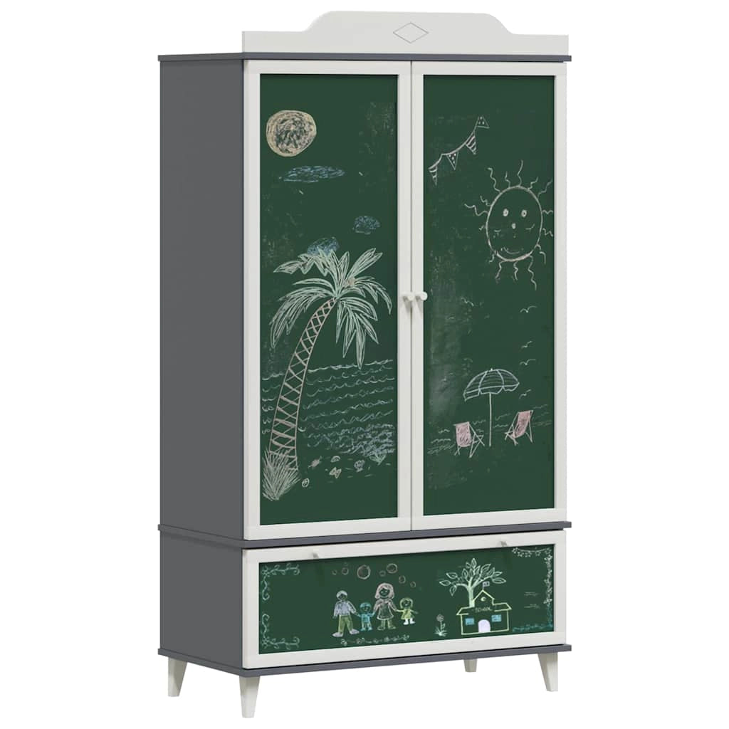 Ampio armadio rettangolare per bambini con spazio per riporre gli oggetti 90 x 45 x 165 cm legno grigio 02_0058621