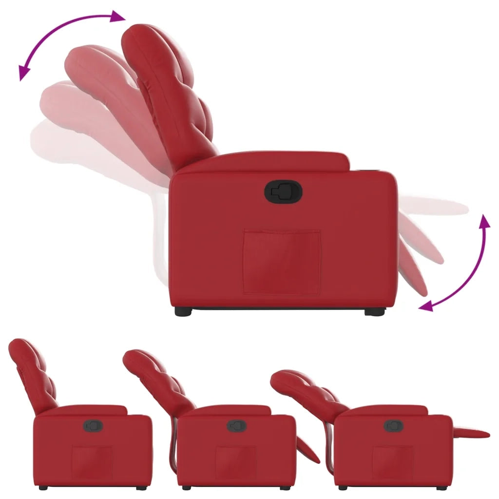 Poltrona Alzapersona Reclinabile Rosso in Similpelle 3204663