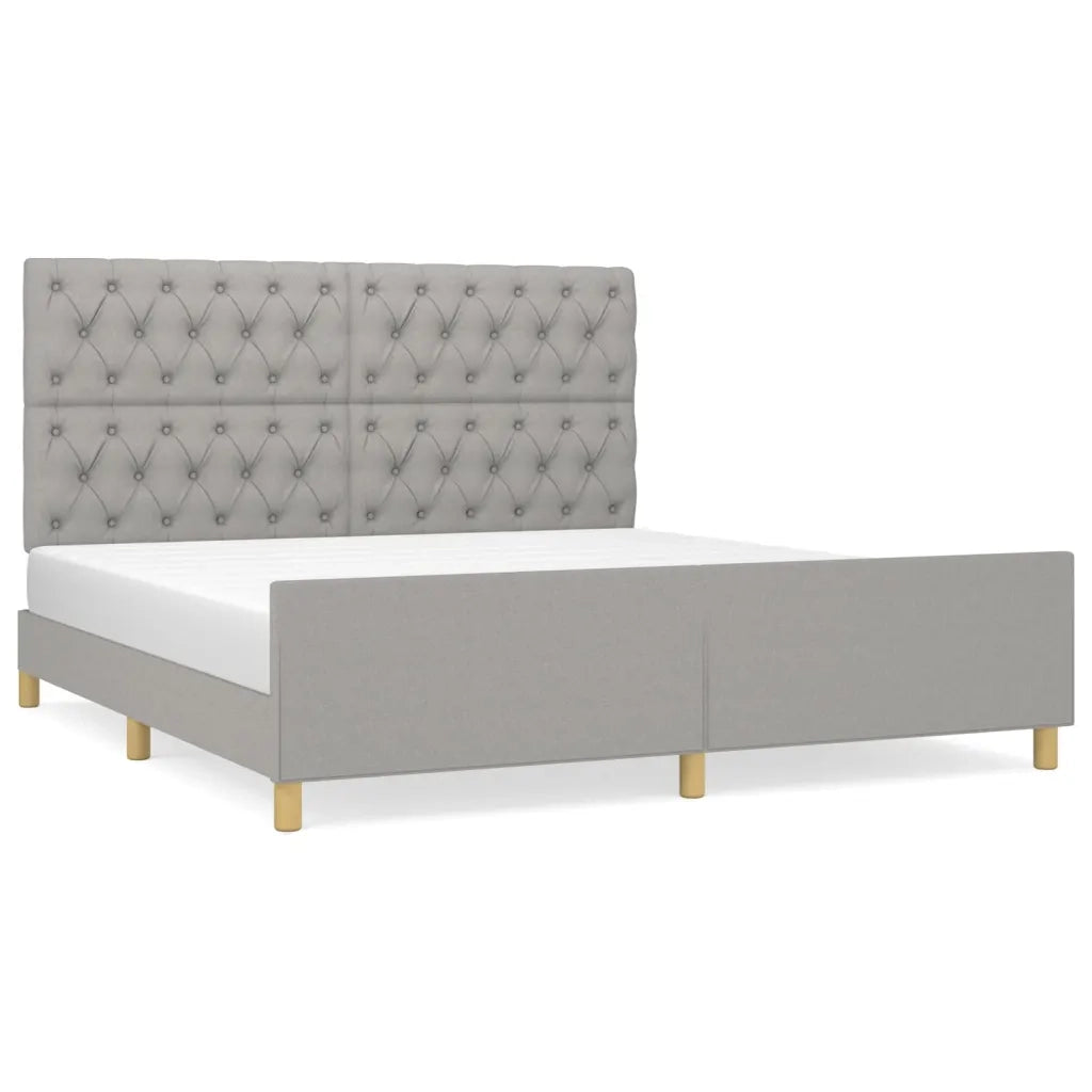 Letto matrimoniale | Letto per adulti | Giroletto senza Materasso Grigio Chiaro 160x200 cm Tessuto