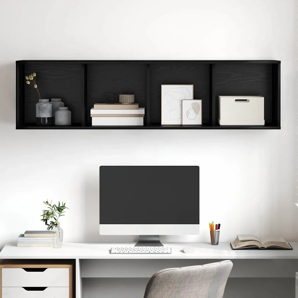 Set mobile TV | Armadietto TV | Mobile Porta TV Rovere Nero 37 x 37 x 142,5 cm Legno multistrato