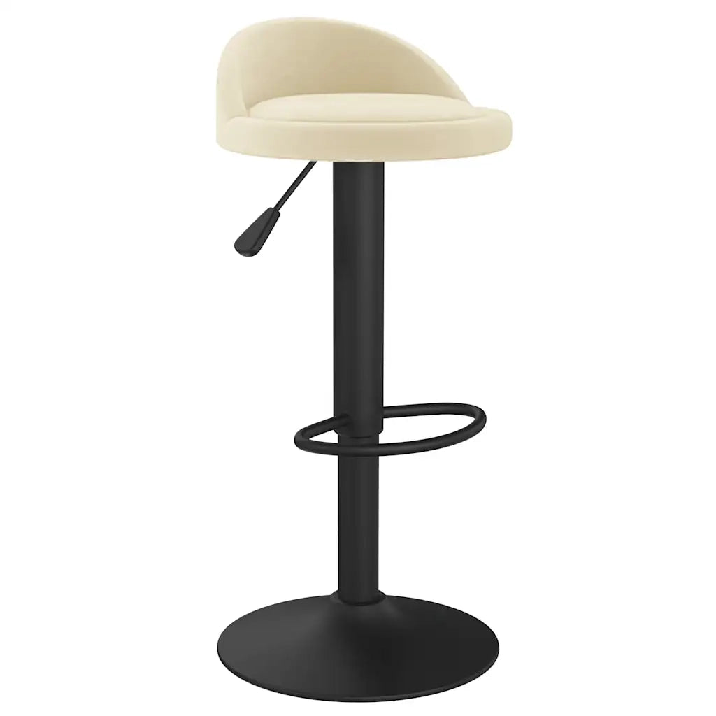 Sgabello da Bar Crema in Velluto 333589