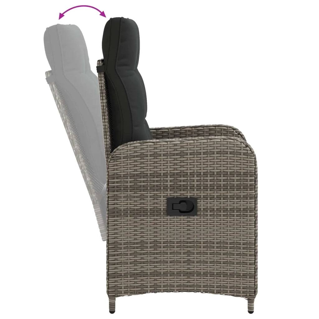 Set da pranzo per esterni 3 pz Grigio chiaro e grigio scuro 3422326