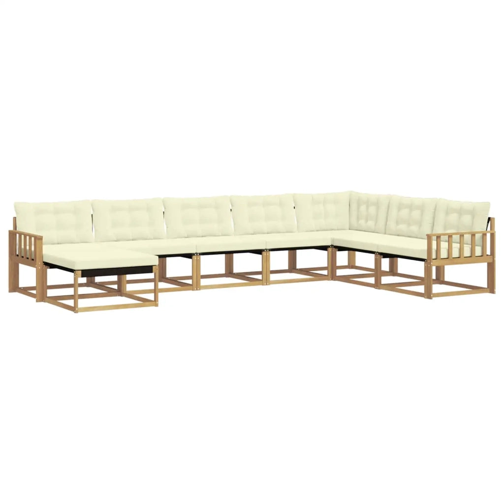 Set di divani da esterno 8 pz Bianco e Crema 3388968