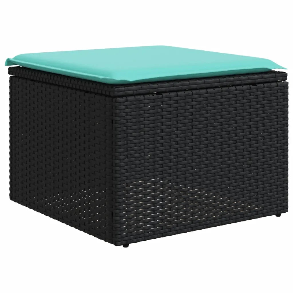 Set Divano da Giardino 6 pz con Cuscini Nero in Polyrattan 3227058