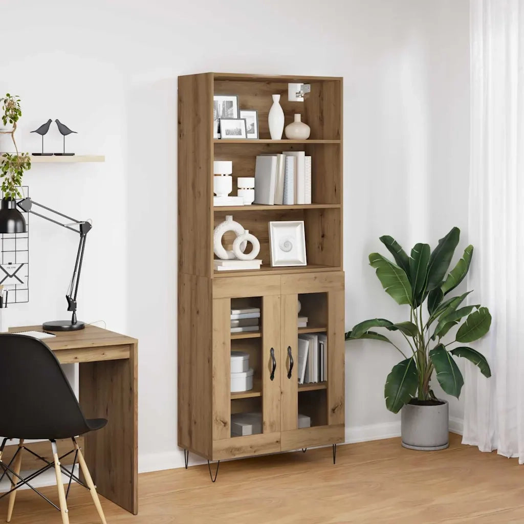 Credenza 2 pcs Rovere artigianale Legno multistrato